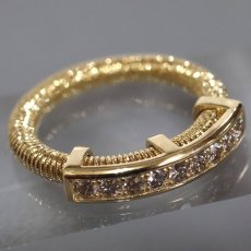 画像1: K18ダイヤモンドリング 伸縮式 D0.30 3.0g #8-20 (1)