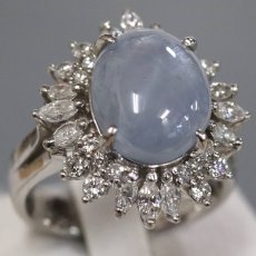 画像1: Pt900スターサファイアダイヤモンドリング S11.510 D1.05 14.6g #16 (1)