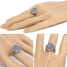 画像10: Pt900スターサファイアダイヤモンドリング S11.510 D1.05 14.6g #16 (10)