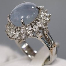 画像2: Pt900スターサファイアダイヤモンドリング S11.510 D1.05 14.6g #16 (2)