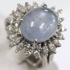 画像4: Pt900スターサファイアダイヤモンドリング S11.510 D1.05 14.6g #16 (4)