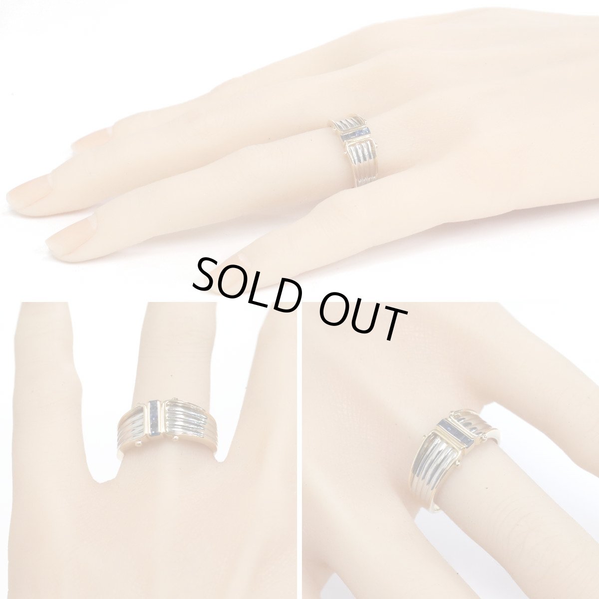 画像10: K18/Pt900サファイアリング S0.24 4.7g #15 イエローゴールド プラチナ コンビリング 15号 (10)