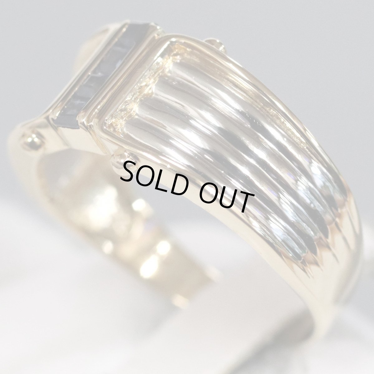 画像2: K18/Pt900サファイアリング S0.24 4.7g #15 イエローゴールド プラチナ コンビリング 15号 (2)