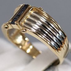 画像2: K18/Pt900サファイアリング S0.24 4.7g #15 (2)