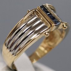 画像3: K18/Pt900サファイアリング S0.24 4.7g #15 (3)