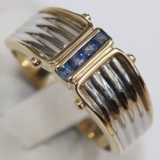 画像4: K18/Pt900サファイアリング S0.24 4.7g #15 (4)