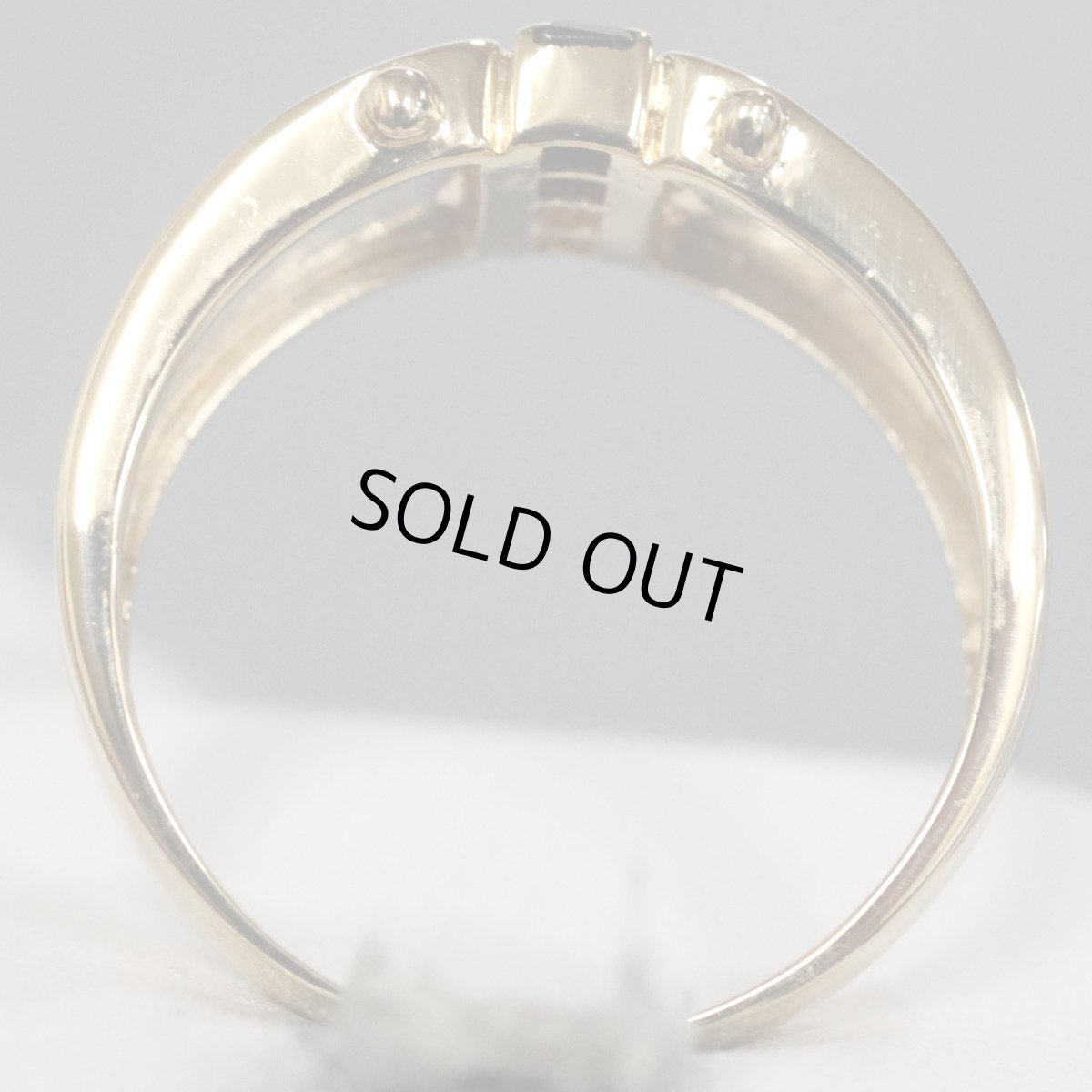 画像5: K18/Pt900サファイアリング S0.24 4.7g #15 イエローゴールド プラチナ コンビリング 15号 (5)