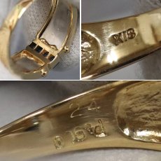 画像7: K18/Pt900サファイアリング S0.24 4.7g #15 (7)