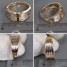 画像9: K18/Pt900サファイアリング S0.24 4.7g #15 (9)