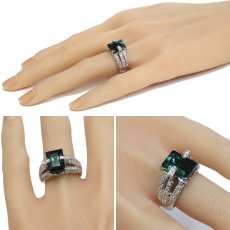 画像10: Pt900グリーントルマリンダイヤモンドリング T6.02 D0.61 14.3g #12 (10)