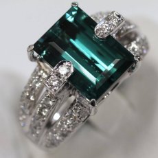 画像4: Pt900グリーントルマリンダイヤモンドリング T6.02 D0.61 14.3g #12 (4)