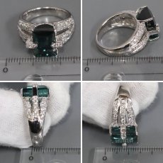 画像9: Pt900グリーントルマリンダイヤモンドリング T6.02 D0.61 14.3g #12 (9)