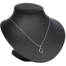 画像7: Pt900/850サファイアダイヤモンドペンダント S3.02 D0.45 7.7g 45cm (7)