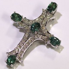 画像3: K18WGアレキサンドライトダイヤモンドペンダントトップ クロスモチーフ A1.02 D0.25 3.5g 鑑別書 (3)