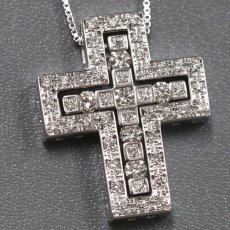 画像1: ダミアーニ ベル エポック 750WGダイヤモンドネックレス クロス Sサイズ 7.8g 48.5cm(20039535) (1)