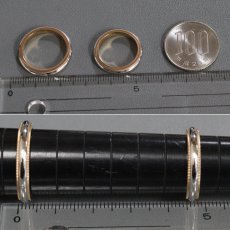 画像7: 750/Pt950 トゥギャザー ミルグレイン バンド リング 計11.2g #9 #15 内外箱 (7)