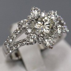 画像1: Pt900ダイヤモンドリング D1.02 D1.07 6.6g #10 (1)