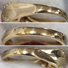 画像6: K18赤サンゴダイヤモンドリング D0.06 6.0g #12 鑑別書 (6)