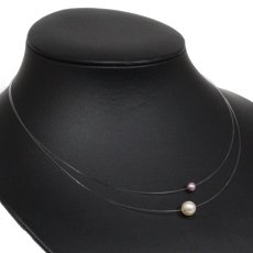 画像1: タサキ K18WGパールネックレス あこや7.4mm 淡水4.6mm 32cm 保証書 (1)