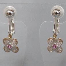 画像2: 清野圭 K18WG/PGピンクサファイアイヤリング PS0.03×2 2.7g 証明書 (2)