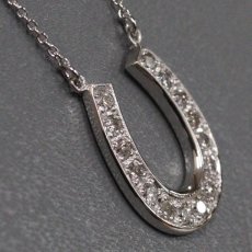 画像3: K18WGダイヤモンドネックレス 馬蹄モチーフ D0.25 2.6g 42cm (3)