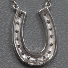 画像5: K18WGダイヤモンドネックレス 馬蹄モチーフ D0.25 2.6g 42cm (5)