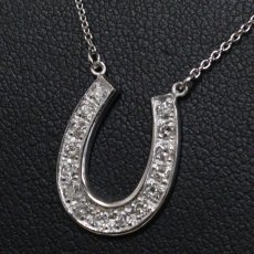 画像8: K18WGダイヤモンドネックレス 馬蹄モチーフ D0.25 2.6g 42cm (8)