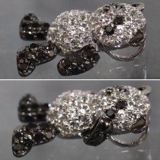 画像2: K18WGホワイトサファイアブラックダイヤモンドペンダントトップ パンダモチーフ WS0.60 BkD0.50 2.3g (2)