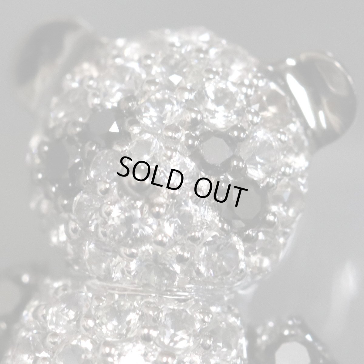 画像3: K18WGホワイトサファイアブラックダイヤモンドペンダントトップ パンダモチーフ WS0.60 BkD0.50 2.3g (3)