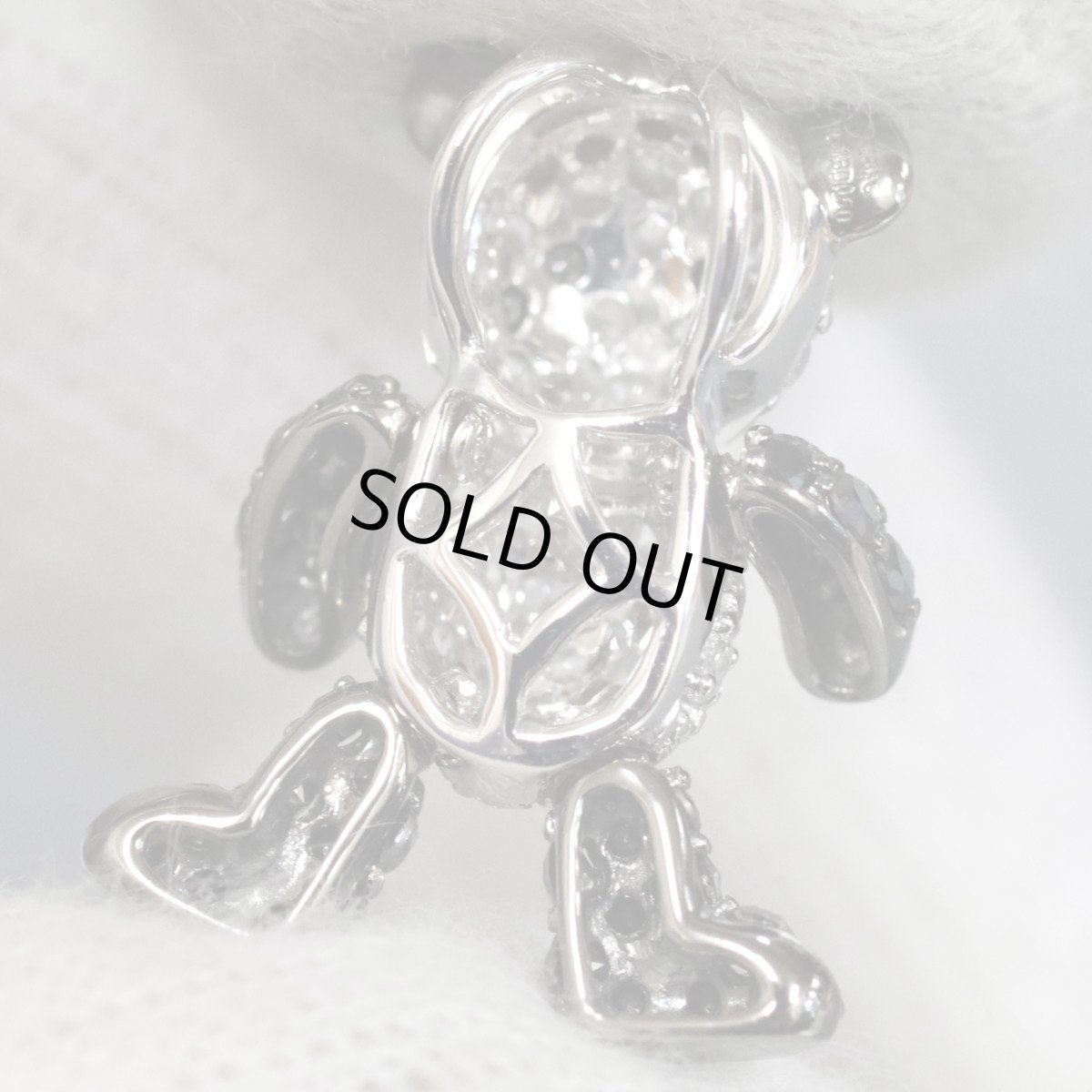 画像5: K18WGホワイトサファイアブラックダイヤモンドペンダントトップ パンダモチーフ WS0.60 BkD0.50 2.3g (5)