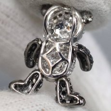 画像5: K18WGホワイトサファイアブラックダイヤモンドペンダントトップ パンダモチーフ WS0.60 BkD0.50 2.3g (5)