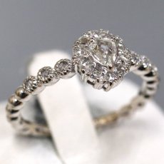 画像1: K18WGローズカットダイヤモンドリング D0.10 D0.17 2.6g #11 (1)