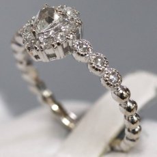 画像2: K18WGローズカットダイヤモンドリング D0.10 D0.17 2.6g #11 (2)