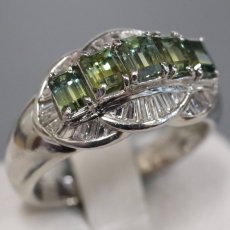 画像1: Pt900バイカラートルマリンダイヤモンドリング T1.64 D0.30 9.0g #13 (1)