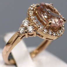 画像2: K18PGモルガナイトダイヤモンドリング M2.76 D0.55 4.3g #12 (2)