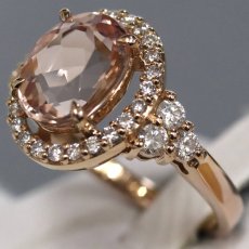 画像3: K18PGモルガナイトダイヤモンドリング M2.76 D0.55 4.3g #12 (3)