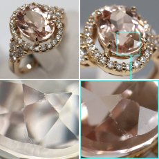 画像4: K18PGモルガナイトダイヤモンドリング M2.76 D0.55 4.3g #12 (4)