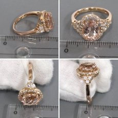 画像9: K18PGモルガナイトダイヤモンドリング M2.76 D0.55 4.3g #12 (9)