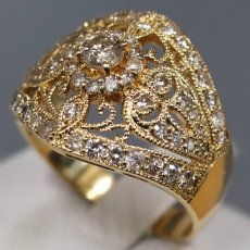 画像2: K18ダイヤモンドリング D1.00 6.8g #15.5 (2)