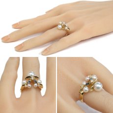 画像10: K18パールダイヤモンドリング D0.06 6.0g #10.5 (10)