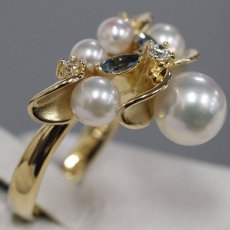 画像2: K18パールダイヤモンドリング D0.06 6.0g #10.5 (2)