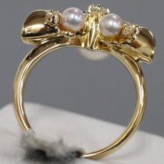 画像5: K18パールダイヤモンドリング D0.06 6.0g #10.5 (5)