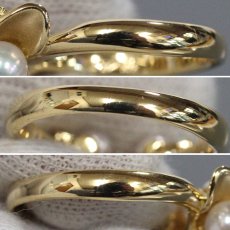 画像6: K18パールダイヤモンドリング D0.06 6.0g #10.5 (6)