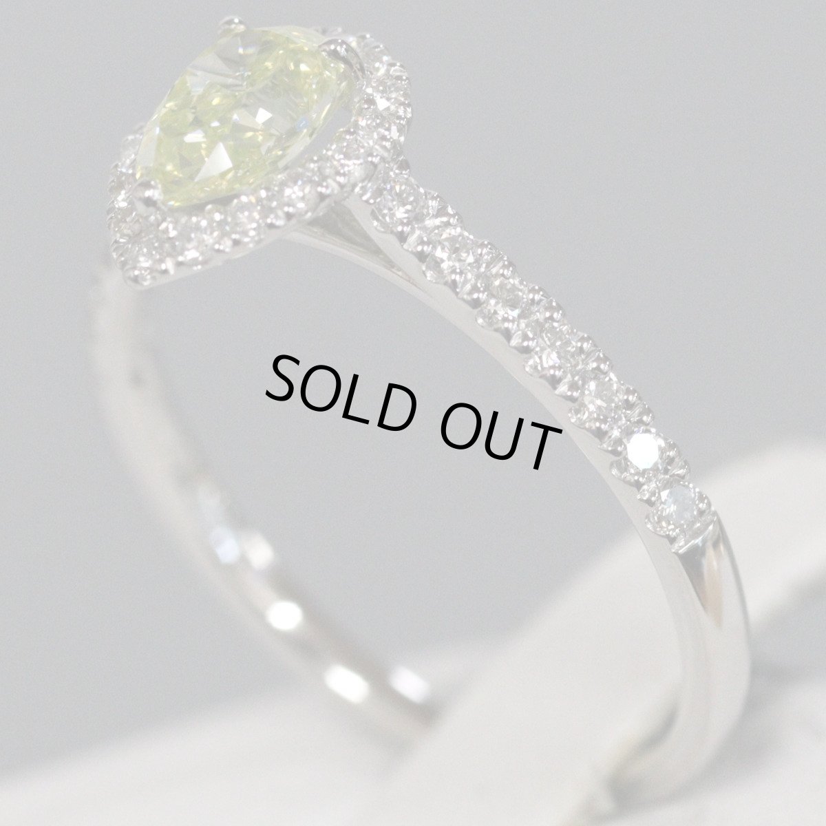 画像3: Pt900グリーニッシュイエローダイヤモンド/ダイヤモンドリング D0.562 D0.24 2.3g #11 鑑定書 ソーティング (3)