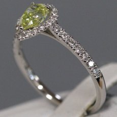 画像3: Pt900グリーニッシュイエローダイヤモンド/ダイヤモンドリング D0.562 D0.24 2.3g #11 鑑定書 ソーティング (3)