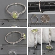 画像8: Pt900グリーニッシュイエローダイヤモンド/ダイヤモンドリング D0.562 D0.24 2.3g #11 鑑定書 ソーティング (8)