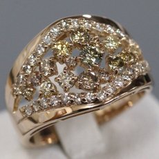 画像1: K18PGダイヤモンドリング D1.08 6.6g #13 (1)