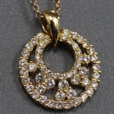 画像1: K18ダイヤモンドネックレス D0.80 5.3g 39cm 鑑別カード (1)