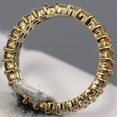 画像5: K18イエロー/ブルー/ホワイトサファイアダイヤモンドリング フルエタニティ S3.28 D0.20 6.7g #16.5 鑑別カード (5)