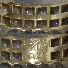 画像6: K18イエロー/ブルー/ホワイトサファイアダイヤモンドリング フルエタニティ S3.28 D0.20 6.7g #16.5 鑑別カード (6)